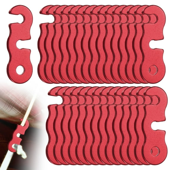 Uxcell Rope Tensioner Aluminum Alloy [30PCS] - Guyline Cord Adjusters - [Red] Tent Rope Adjuster