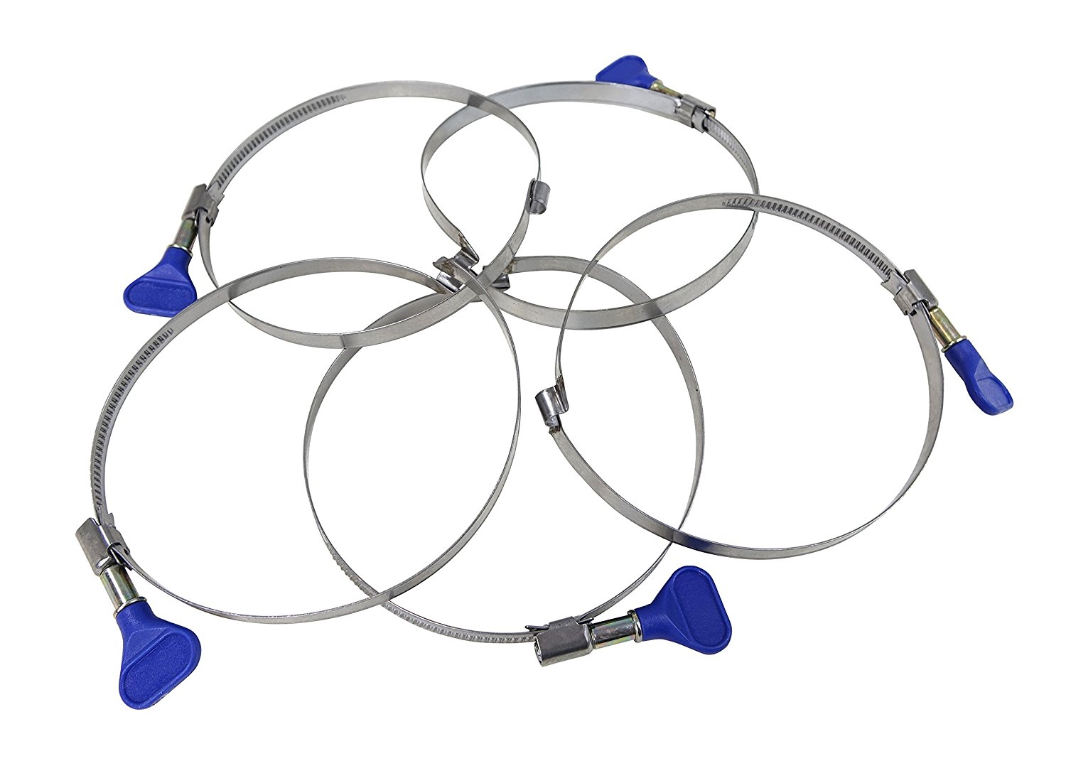 POWERTEC 70225 Right Hand Keyed Bridge Hose Clamps 4” Easy Turn Thumb