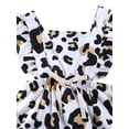 thumbnail image 4 of Infant Newborn Baby Girls Summer Sleeveless Leopard Ruffle Romper Bodysuit Clothes 0-18M, 4 of 5