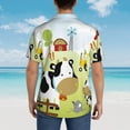 thumbnail image 6 of Daiia Farmfield with Cute Animals Hawaiian Shirt for Men Gentle Cotton Regular Short Sleeve Casual-Large, 6 of 9