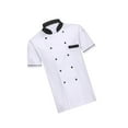 thumbnail image 2 of pitrice Manteau de Chef Unisexe Veste de Restauration Cuisine Manches Courtes Tenue de Chef m Blanc, 2 of 9