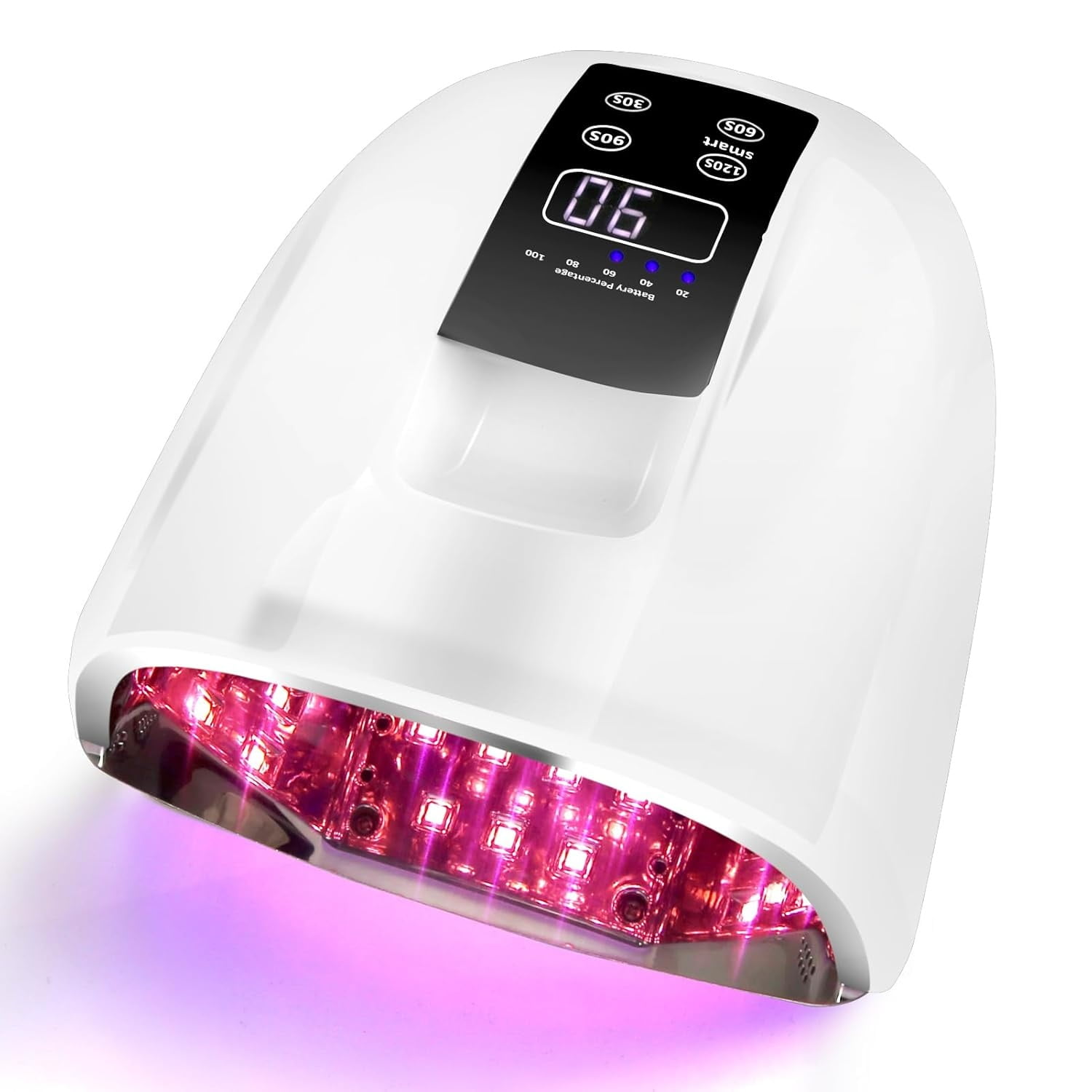 90W Professional Wireless Cordless Rechargeable UV LED Nail Lamp,Nail Lamp Gel Nail Curing Dryer Light for Nails with 45 Beads,4 Timer Setting LCD Display Nail Polish Machine