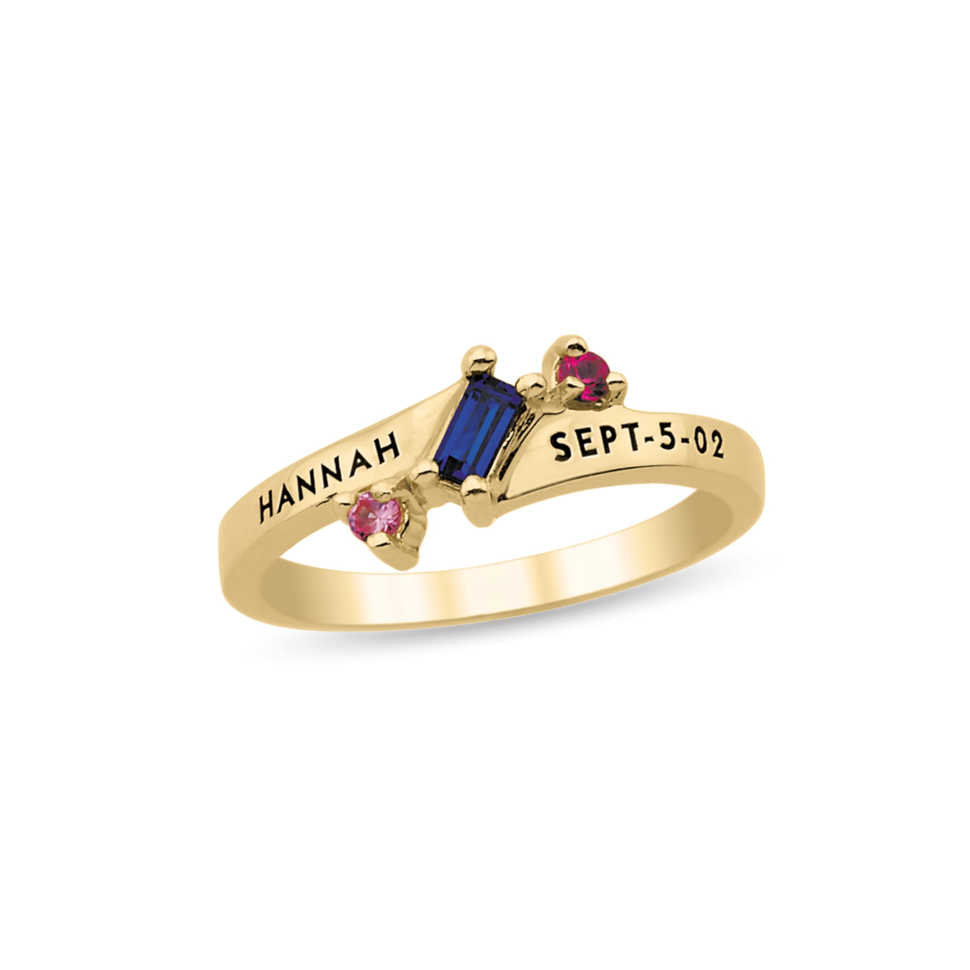 Personalized Engravable Daughter's Birthstone Ring in 14K Gold by Jewlster