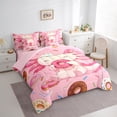 thumbnail image 3 of Homewish Cute Axolotl Salamander 7 Pieces Bedding Comforter Set,Sweet Dessert Doughnut Full Bedding Set,Pink Ocean Animal Fitted Sheet Flat Sheet For Boys Girls,Super Cozy Room Decor Reversible, 3 of 8