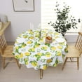 thumbnail image 2 of Vinyl Tablecloth with Flannel Backed Waterproof Oil-Proof PVC Table Cloth Wipeable Spill-Proof Plastic Table Cover for Indoor and Outdoor(Lemon, 60 x 60 Inch Round), 2 of 5