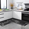 thumbnail image 3 of MeyJey Kitchen Rug Set of 2, Anti Fatigue Kitchen Mat 2 Pieces, Non Skid Waterproof Cushioned Floor Mat and Runner Rug, 17"x28"x0.5"+17"x59"x0.5", Black, 3 of 6