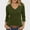 Army Green, variant on Dressy Casual Fall Shirts for Women 2025 Green Plain 3/4 Length Sleeve T Shirt Solid Color V Neck Fall Clothing,L