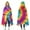 Colorful Rainbow Tie, variant on Wearable Blanket,Colorful Tie Dye Mandala Pattern Hooded Wearable Flannel Blanket for Adults & Teens,Winter Poncho Shawl Wrap Cape Cozy Anti-Pill,50"x60"