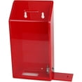 thumbnail image 3 of Rectangular Acrylic Donation Suggestion collection Box Pre Drilled Holes For Wall mounted Or Retail Countertop Tip Box with slant top 9.75 x 5 inches, Lock With set of keys Red, 3 of 5