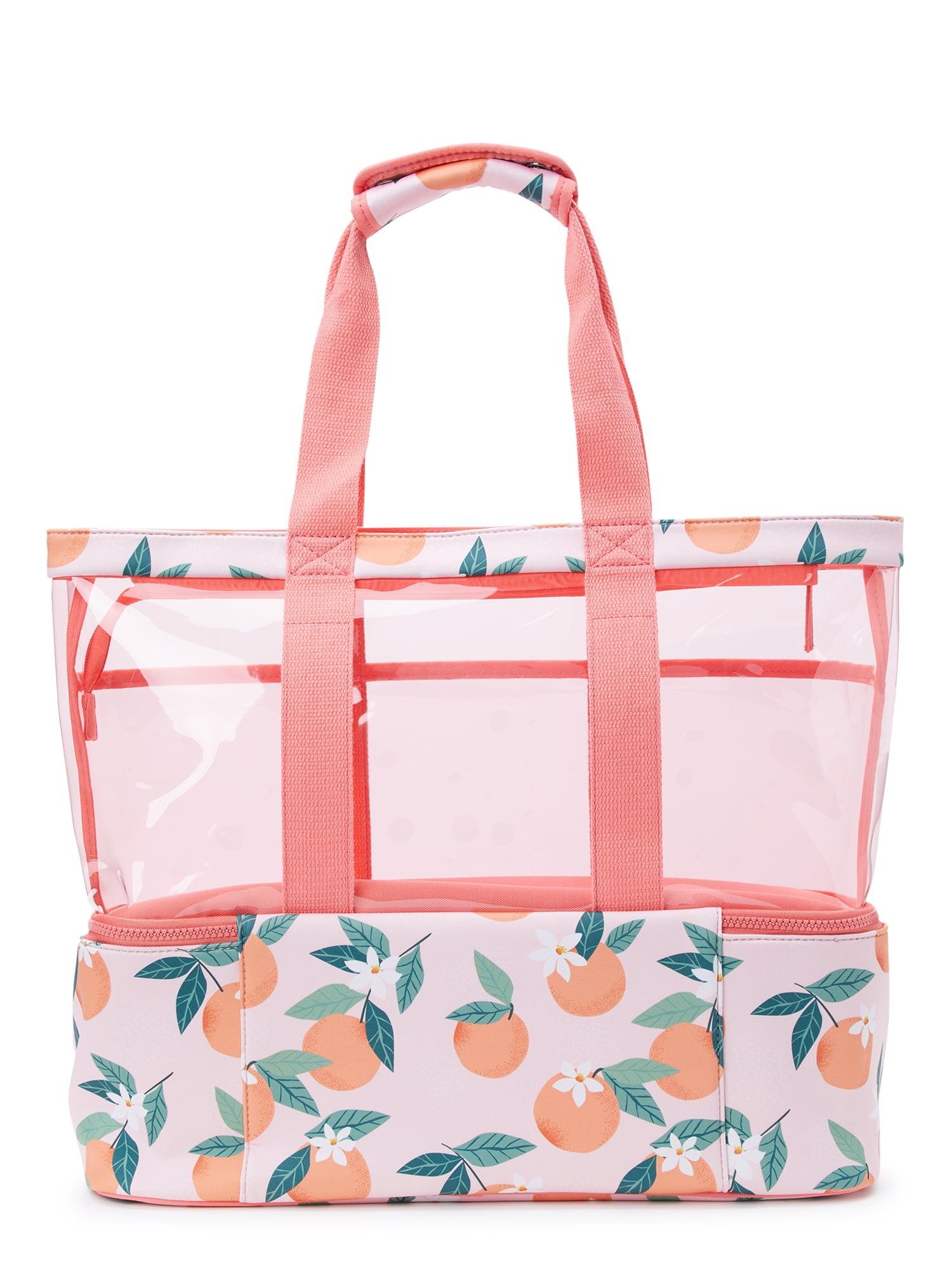 No Boundaries Women's Vinyl Beach Tote with Removable Glasses Case