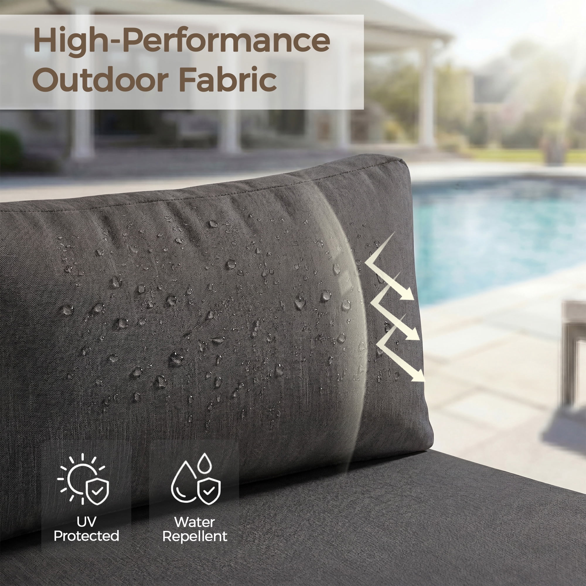 RADIATA Patio Aluminum Furniture Set with Oversized 29" Seats&Coffee Table, 8 Pieces Large Outdoor Modern Sectional Conversation Sofa Set with 4" Cushions for Backyard, Poolside, White&Dark Gray