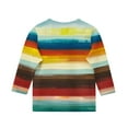 thumbnail image 4 of Ugoldhm Girls 3/4 Sleeve Crewneck Tops Casual Colorful Rainbow Stripe Tees Sizes 3-11, 4 of 5
