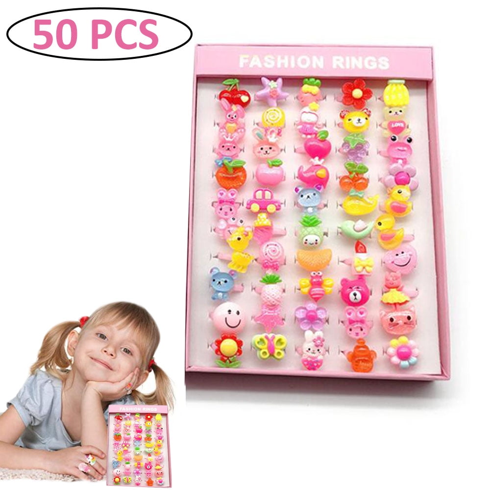 Pinksheep Children Kids Little Girl Jewelry Rings 24pcs Adjustable No for sale online 
