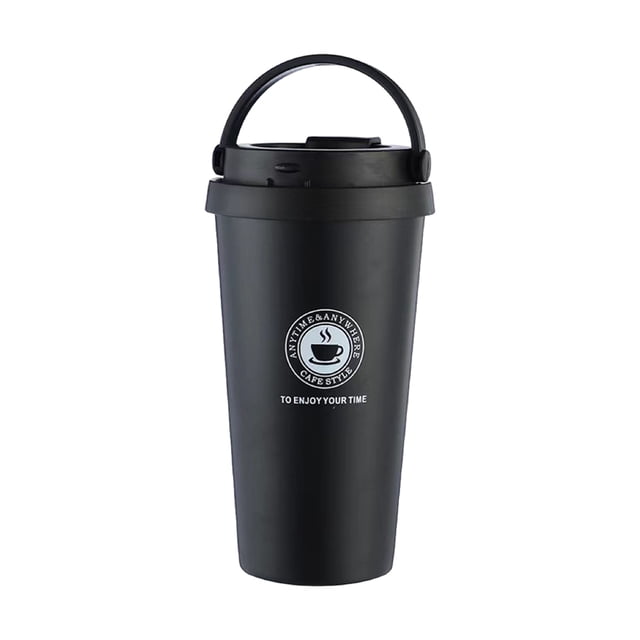 Ounissouiy Taza de café aislada, fácil de limpiar y taza de acero inoxidable, taza de café para coche de acero inoxidable, práctica Juegos de servir café y té negro 500ml