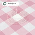 thumbnail image 2 of decorUhome Rectangle Tablecloth, Waterproof Vinyl Flannel Backed Table Cloth, Buffalo Wipeable Plastic Table Cover for Kitchen and Outdoor, Pink and White, 60" x 84", 2 of 9