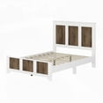 thumbnail image 2 of Modern Farmhouse Wooden Platform Full Bed - White, Wooden Strip Deco & Plywood Support, 2 of 11