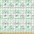 thumbnail image 2 of Ambesonne Vintage Fabric by the Yard Upholstery, Bikes Hipster Retro, 1 Yard, Soft Pink Blue, 2 of 5