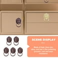 thumbnail image 2 of OULII 5Pcs Vintage Lion Head Pull Handles Zinc Alloy Dark Brown Decorative Door Rings, 2 of 8