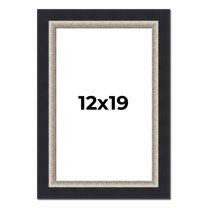 12x19 Frame Black Real Wood Picture Frame Width 2.25 Inches | Interior Frame Depth 0.5 Inches |