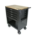 thumbnail image 4 of Multifunctional Tool Cart with 4 Wheels and 4 Drawers, Rolling Tool Chest Trolley with Adjustable Shelf, 4 of 7