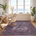 thumbnail image 3 of Design&I 8'x10' Ultra Soft Area Rug, Pink Boho Purple Vintage Distressed Damask Filigree Motifs Round None Fluffy Washable Non Shedding for Bedroom Living Room Under Sectional, 3 of 7
