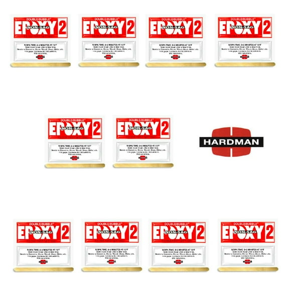Red 2 Non Sag 3.5g Double Bubble Epoxy Packet Includes Ten Packs Super Fast Set Hardman 04008