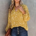 thumbnail image 3 of SCSAlgin Women's Casual V Neck Floral Printed Smocked Long Sleeve Chiffon Blouses Bohemian Top Shirts, 3 of 7