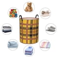 thumbnail image 6 of LNWH Laundry Basket, Yellow Plaid Scottish Pattern Foldable Laundry Hamper With Handles Waterproof, Medium Size, 6 of 8