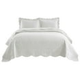 thumbnail image 2 of 3-Piece 100% Cotton Oversized Bedspread Lightweight Quilt Coverlet Embroidery Farmhouse Bedding Set (TX Soft White, King (118"x106")), 2 of 6