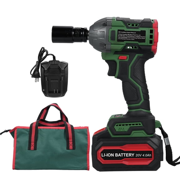 20V Cordless Impact Wrench, Electric Brushless Impact Driver 1/2 Inch, Household Electric Impact Wrench with 1Pcs 4.0Ah Battery and Fast Charger & a 22mm Socket