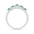 thumbnail image 2 of Angara Natural 0.6 Ct. Emerald with Diamond Non Eternity Wedding Band in 14K White Gold for Women (Ring Size: 12), 2 of 9