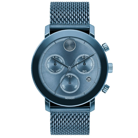 Movado Bold Evolution Chronograph Blue Mesh Mens Watch
