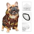 thumbnail image 3 of Honeii Pumpkin Leaf Daisy Print Small Dog Hoodies Pet Hooded Sweatshirts Fall Winter Puppy Cat Sweaters Warm Clothes for Small Dogs Outfits Costume-X-Large, 3 of 7