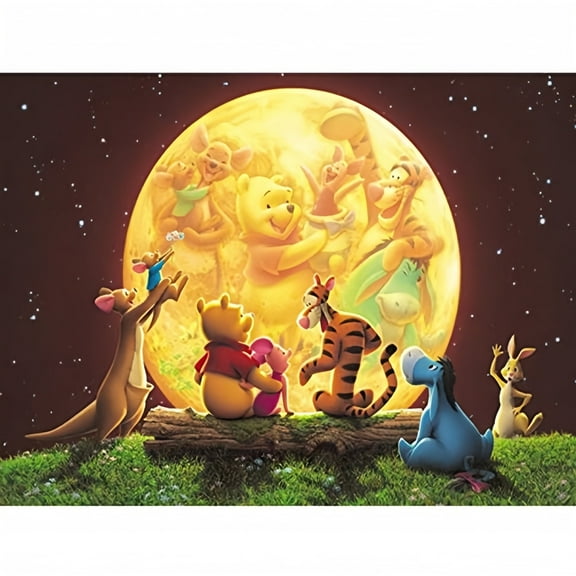 Winnie the Pooh Cartoon Theme DIY Diamond Painting Kits for Adult，5D Full Drill Craft Painting Kits Home Wall Decor，12 x 16 inch.