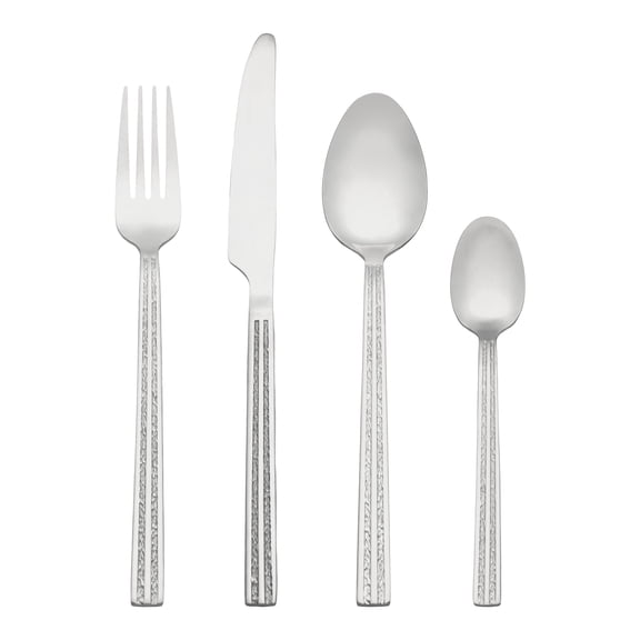 Unique Bargains Stainless Steel Flatware Set Knife, Fork, Spoon 4 Pieces Silver