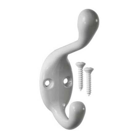 

2pk National Hardware S819-178 S819-177 S806-737 Stanley Heavy Duty Upscale Coat And Hat Hook White