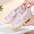 thumbnail image 5 of QWKLEAJ Women’s Floral Mesh Slip On Platform Sneakers Breathable Embroidery Mesh Shoes Non Slip Wedge Casual Walking Footwear for Summer Daily Outdoor Pink 5.5, 5 of 6