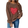thumbnail image 1 of ameIAEA Chandail de la Saint-Valentin pour Femmes Manches Longues Graphique Cœur Chandails en Molleton Col Rond Automne Printemps Hauts, 1 of 3