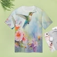 thumbnail image 4 of Flower Hummingbird Women's T-Shirt Short Sleeve T Shirts Tops Tee Ladies Loose T, 4 of 6