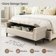 thumbnail image 4 of Dycanpo 62" Storage Ottoman Bench with Arms, Linen Upholstered, End of Bed Bench for Bedroom, Linen Color, 4 of 8
