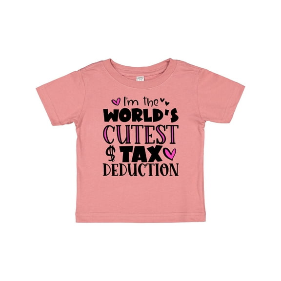 Inktastic I'm the Worlds Cutest Tax Deduction Pink Hearts Boys or Girls Baby T-Shirt