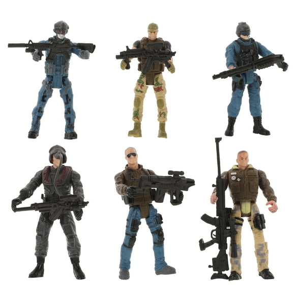 WORGEOUS Soldados del ejército de juguete, 6 uds., soldados conjuntos móviles, figuras de hombres, minisoldado en miniatura, juego de espadachín para decoración de tartas, decoración de mesa de arena