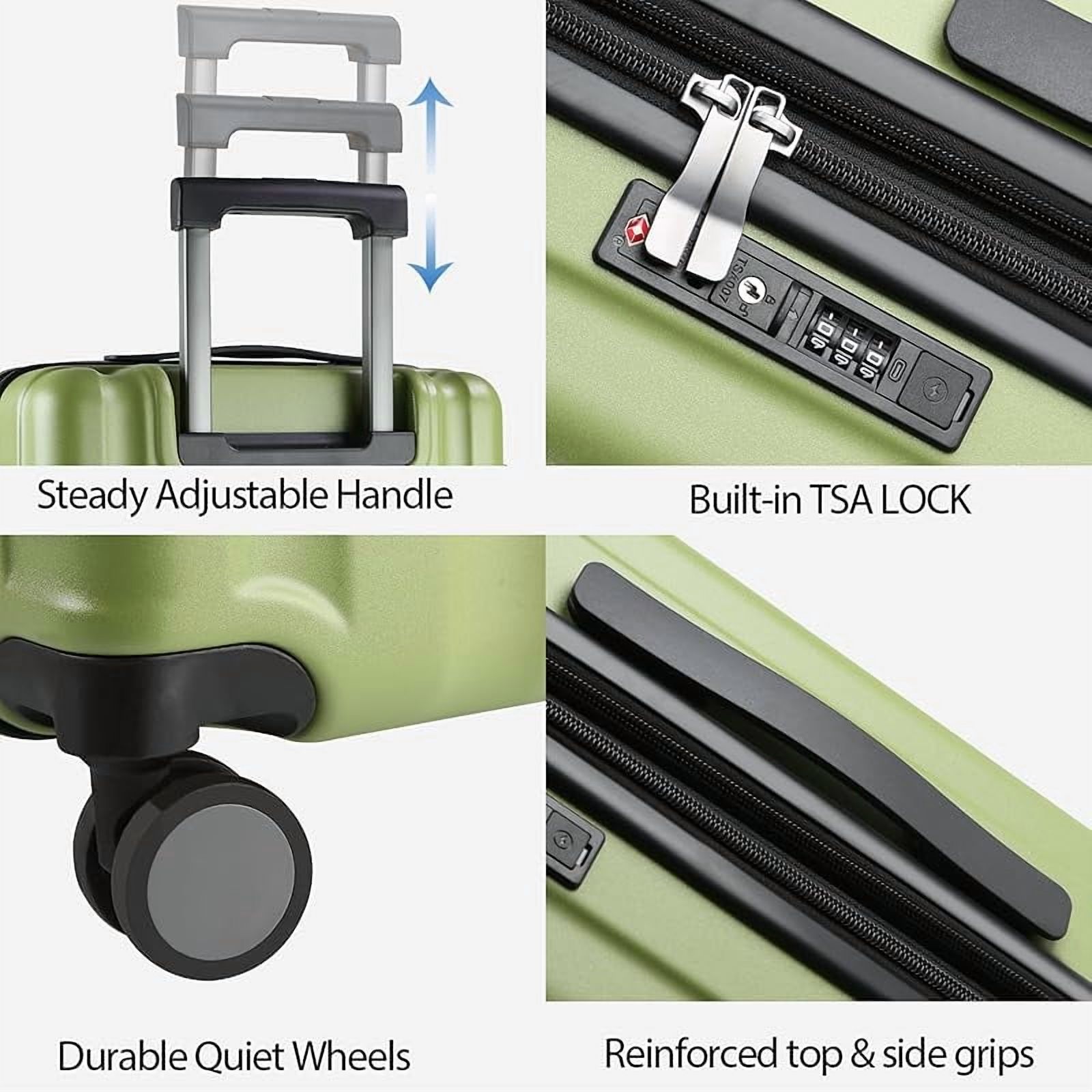 Hardside Expandable Carry On Luggage with Spinner Wheels & Built-in TSA Lock, Durable Suitcase Rolling Luggage with USB Port, Carry-On 20-Inch