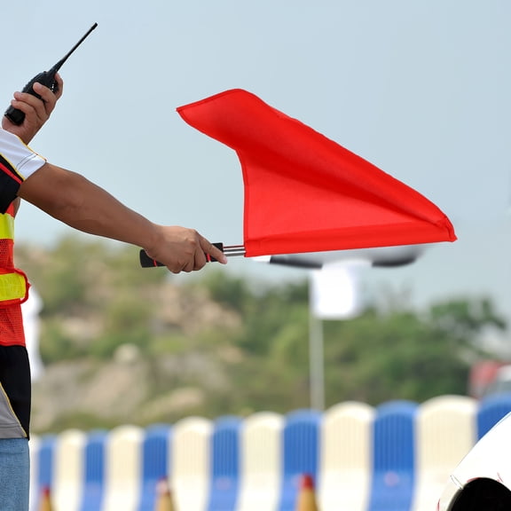 YUNLIGHTS 2-Pack High Visibility Red Referee Flags for Volleyball and Soccer Games, Competition Signal Flags