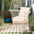 thumbnail image 5 of Magshion Hammock Chair, Hanging Swing with Macrame and Cushion, Hanging Cotton Rope Chair for Indoor Outdoor Bedroom Patio Yard Deck Garden Porch, 350lbs Capacity, Beige, 5 of 11