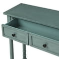 thumbnail image 4 of Tall Console Table with 2 Big Drawers, 58'' x 11'' x 34'' Wood Buffet Sideboard Desk w/Bottom Shelf, Victorian-era Retro Console Entryway Table Accent Table for Entryway, 130lbs, Green, S8983, 4 of 8