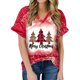 thumbnail image 1 of Pntutb Mujeres Summerchristmas Funny Letter Impreso Blusa Camisetas Casual Cuello en V Manga corta Camisetas tops Pntutb Pntutb-3949, 1 of 6