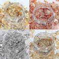 thumbnail image 2 of Juego de 3 botellas de pegatinas 3D para decoración de uñas, imitación de oro, plata, cobre, metal, color, papel de aluminio, fragmentos, bricolaje, decoración, maquillaje, pintura, hecho a mano., 2 of 5