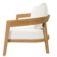 thumbnail image 6 of Lounge Sectional Sofa Chair Table Set, White Natural, Teak Wood, Fabric, Modern Contemporary, Outdoor Patio Balcony Cafe Bistro Garden Furniture Hotel Hospitality, 6 of 10