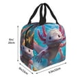 thumbnail image 2 of Yiaed Cute Underwater Axolotl Print Insulated Lunch Bag Reusable Cute Tote Lunch Box, Leakproof Cooler Lunch Bags for Work Office Travel School Picnic, 2 of 5